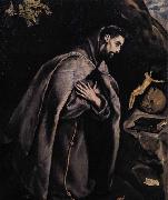 GRECO, El St Francis in Prayer before the Crucifix